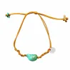 Bracelet avec pierre Turquoise fil moutarde