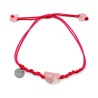 Bracelet avec pierre Quartz  Rose Fil Fluo rose