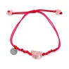 Bracelet avec pierre Quartz  Rose Fil Fluo rose