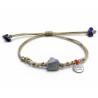 Bracelet Lapis lazuli fil grise