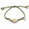 Bracelet Grenat fil vert olive