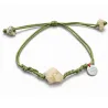 Bracelet Grenat fil vert olive