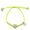 Bracelet avec pierre Cristal de Roche fil fluo jaune