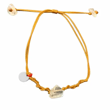 Bracelet Citrine fil moutarde