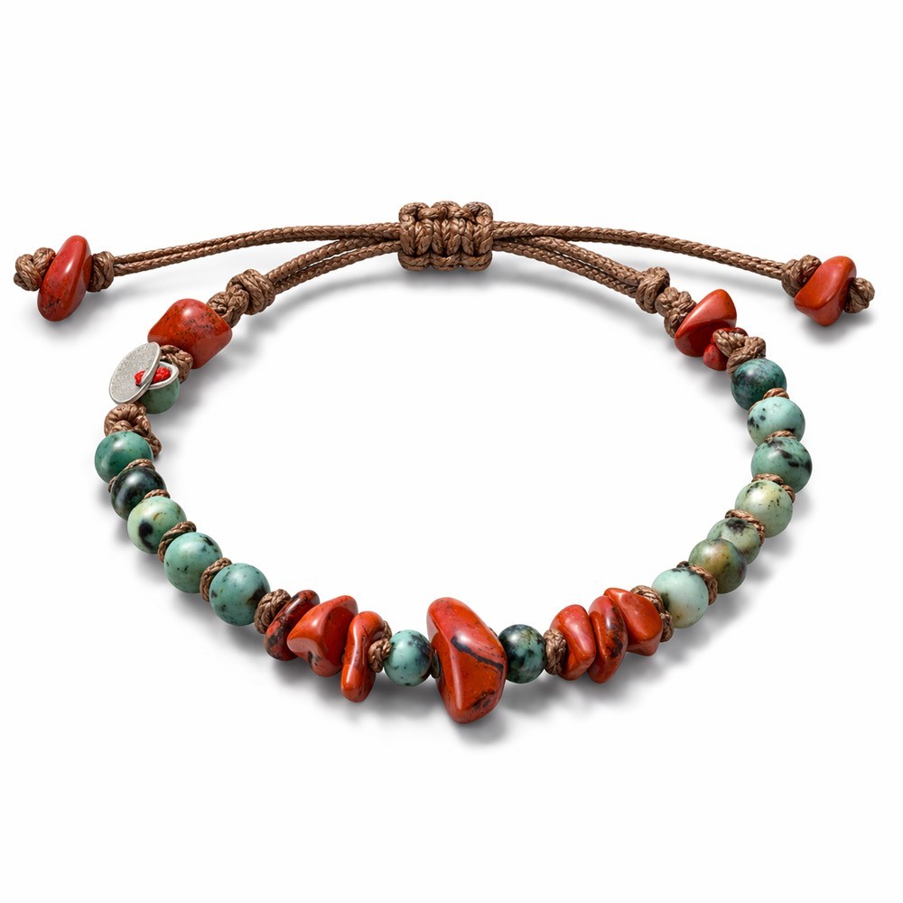Bracelet homme turquoise africaine - jaspe