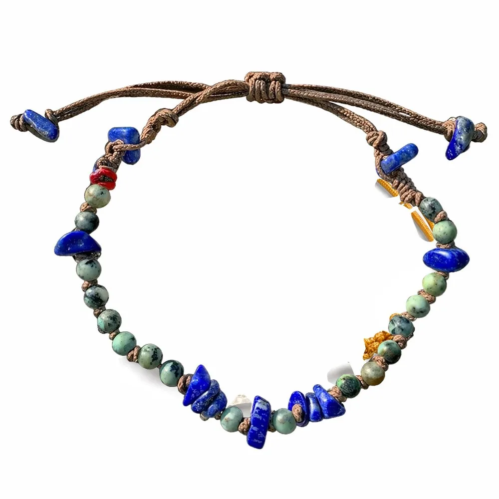 Bracelet homme vanessa simon en lapis lazuli et turqoise africaine