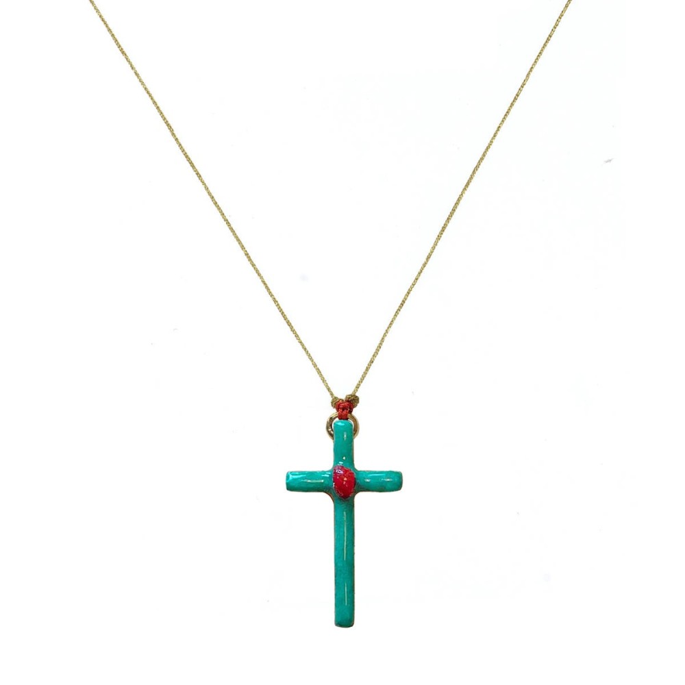 Croix Lumi Sacri Turquoise rubis