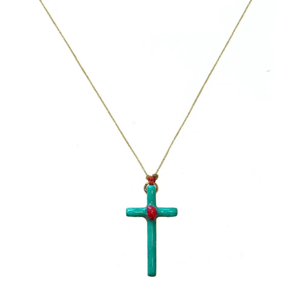 Croix Lumi Sacri Turquoise rubis