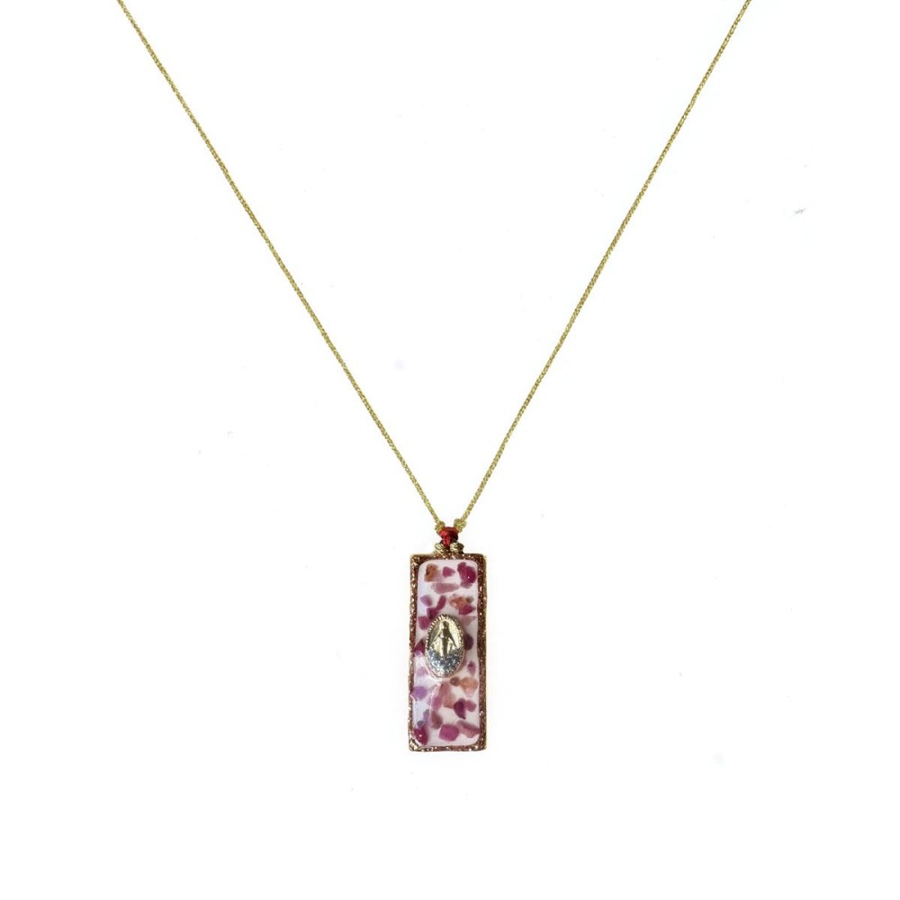 Collier Médaillon Croix Lapis Lazuli Émaillé Or – Fait Main | Vanessa Simon