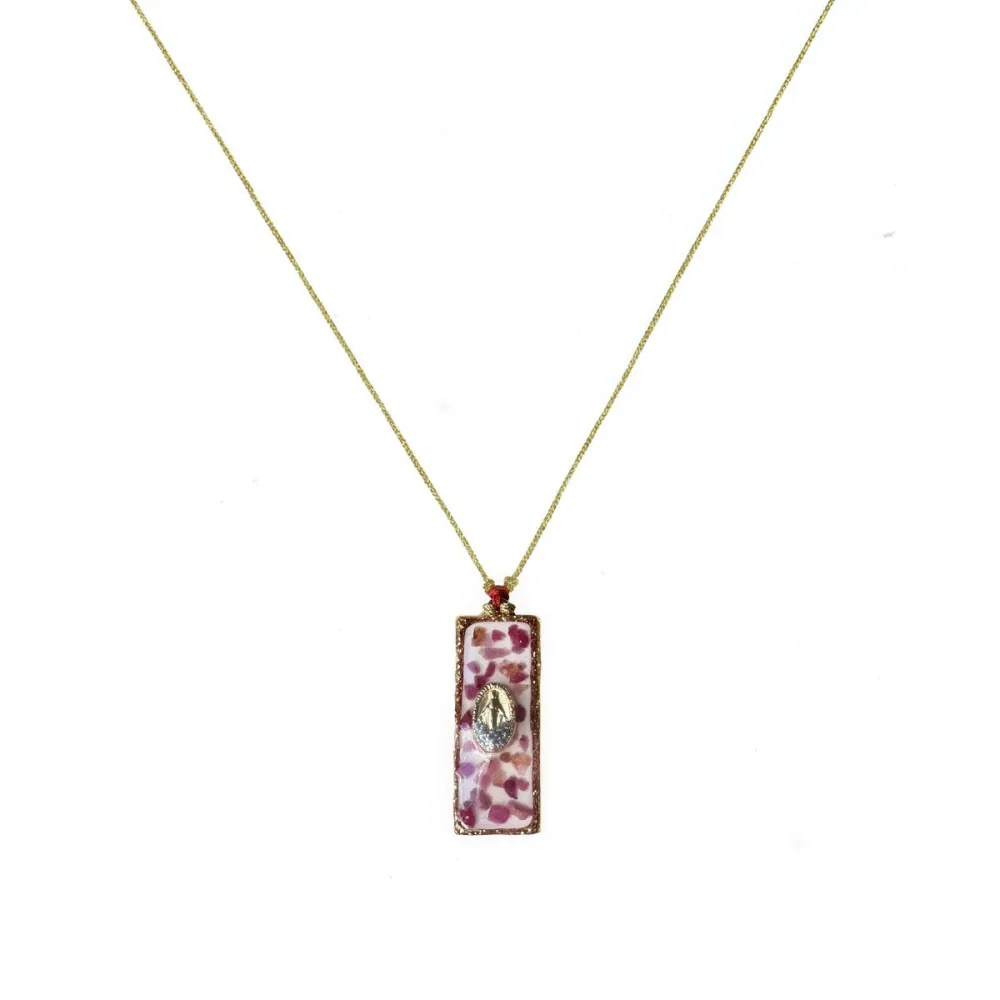 Collier Médaillon Croix Lapis Lazuli Émaillé Or – Fait Main | Vanessa Simon