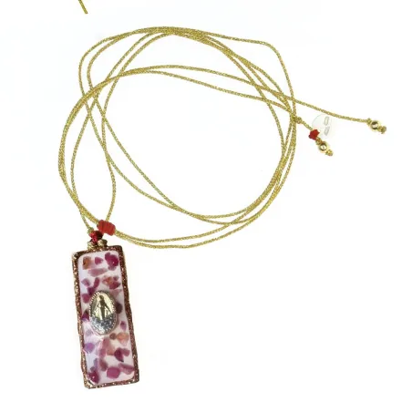 Collier Médaillon Croix Lapis Lazuli Émaillé Or – Fait Main | Vanessa Simon