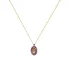 Collier Médaillon Croix Lapis Lazuli Émaillé Or – Fait Main | Vanessa Simon