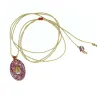 Collier Médaillon Croix Lapis Lazuli Émaillé Or – Fait Main | Vanessa Simon