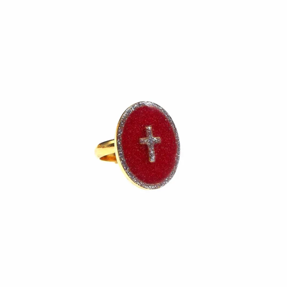 Bague PM Corail / Croix