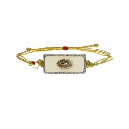 Bracelet émail blanc madone