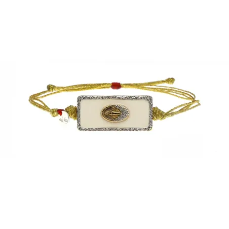 Bracelet émail blanc madone
