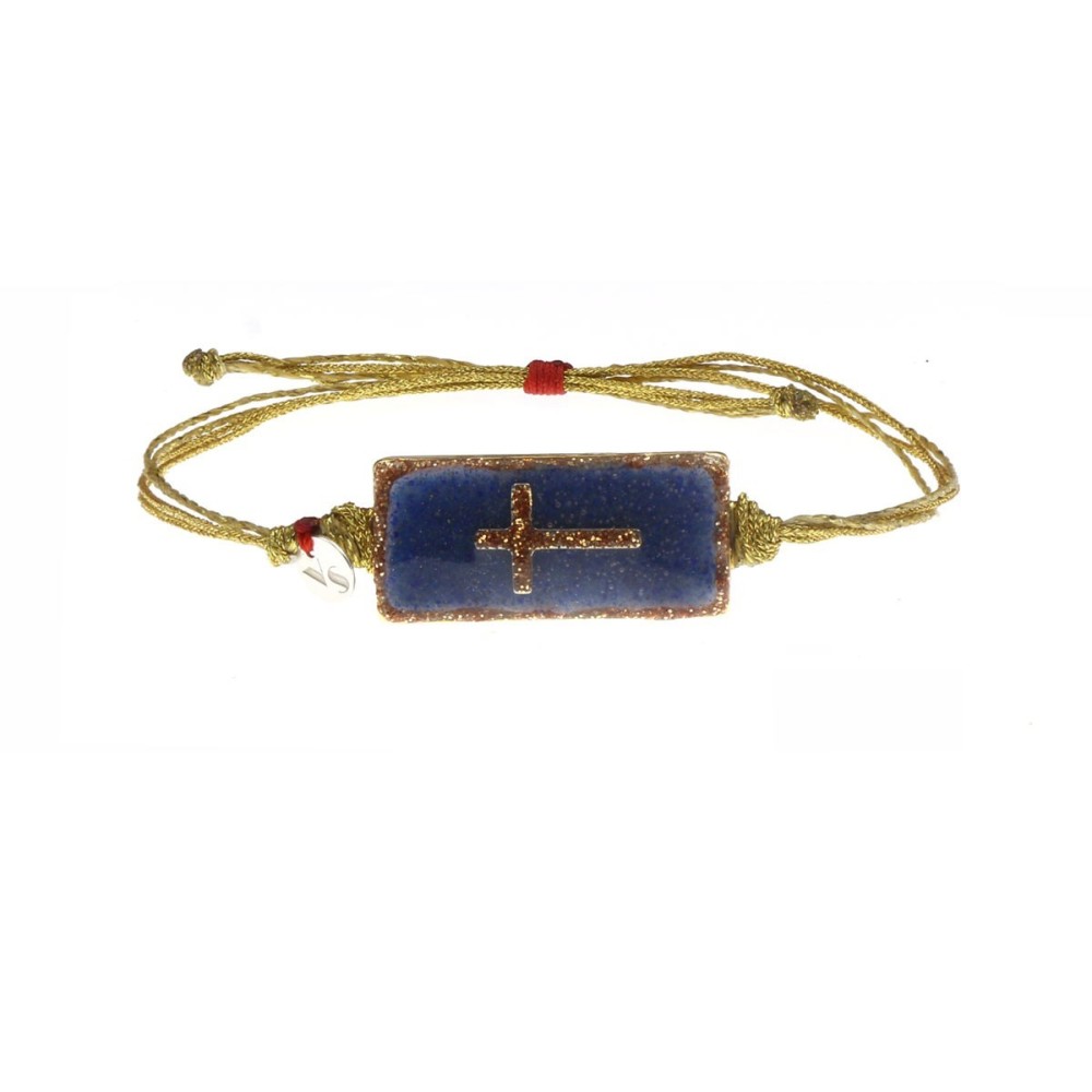 Bracelet Lapis lazuli croix