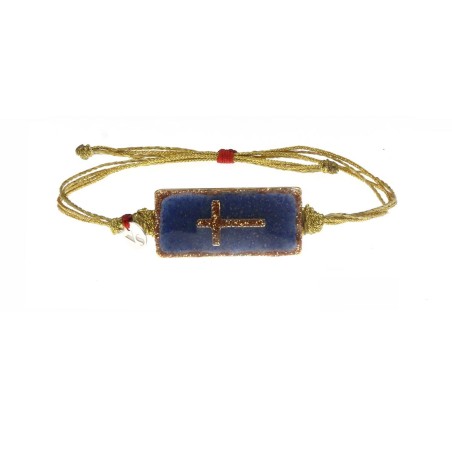 Bracelet Lapis lazuli croix