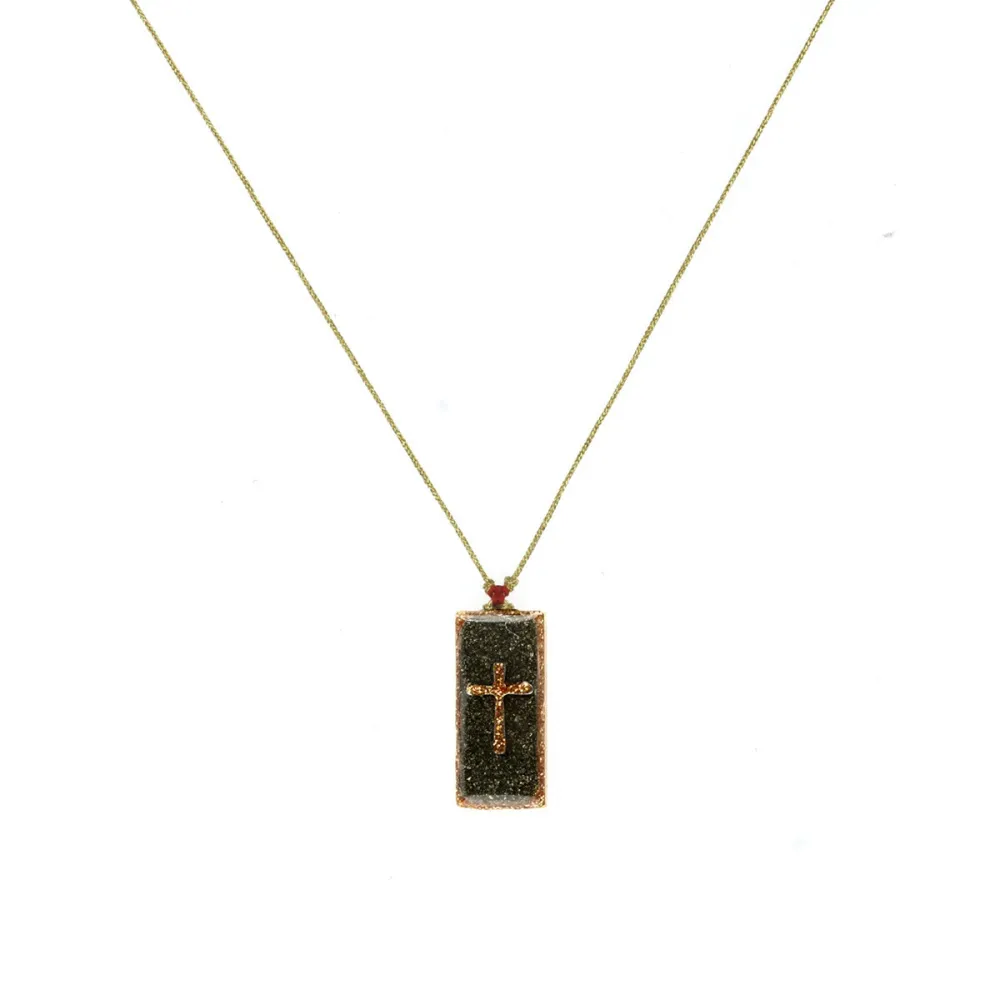Barrette Pyrite Croix vanessa simon
