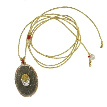 Collier médaillon Pyrite Madone
