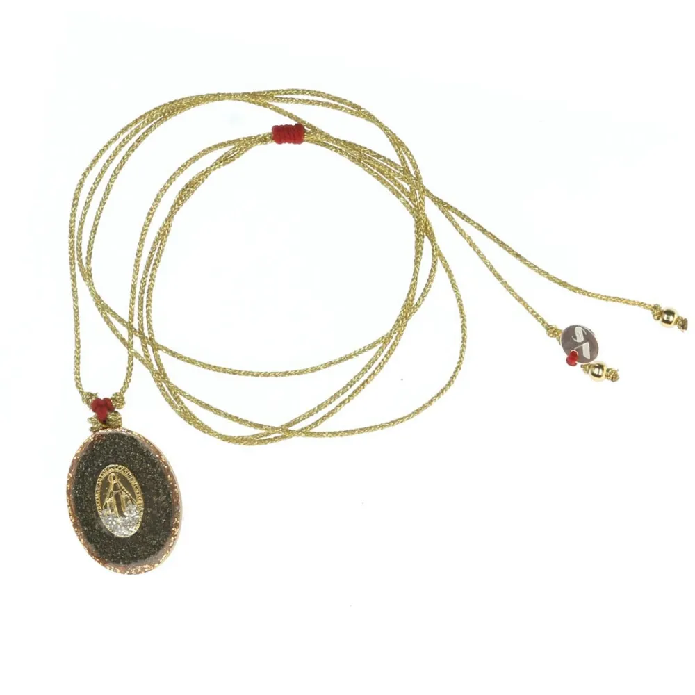 Collier médaillon S Pyrite Madone vanessa simon