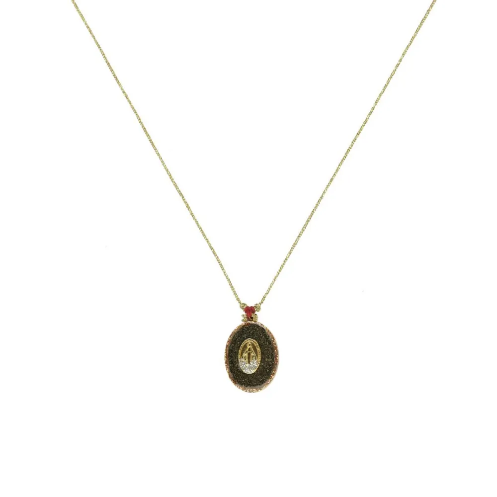 Collier médaillon S Pyrite Madone vanessa simon