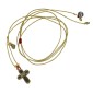 Collier avec croix émaillé pyrite vanessa simon