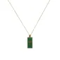 Collier fil or avec Barrette Croix émaillé malachite vanessa simon