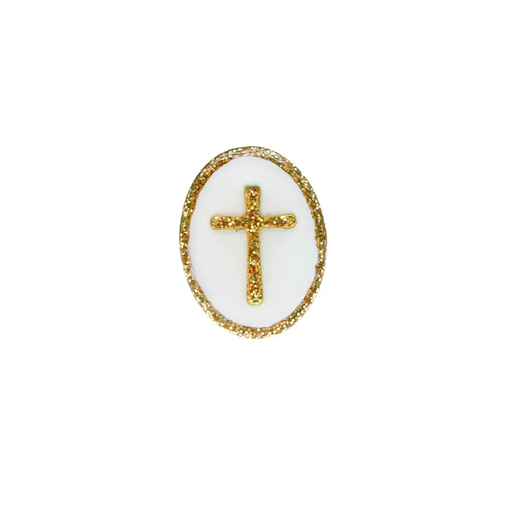 Bague S Croix or - émaillé blanc vanessa simon