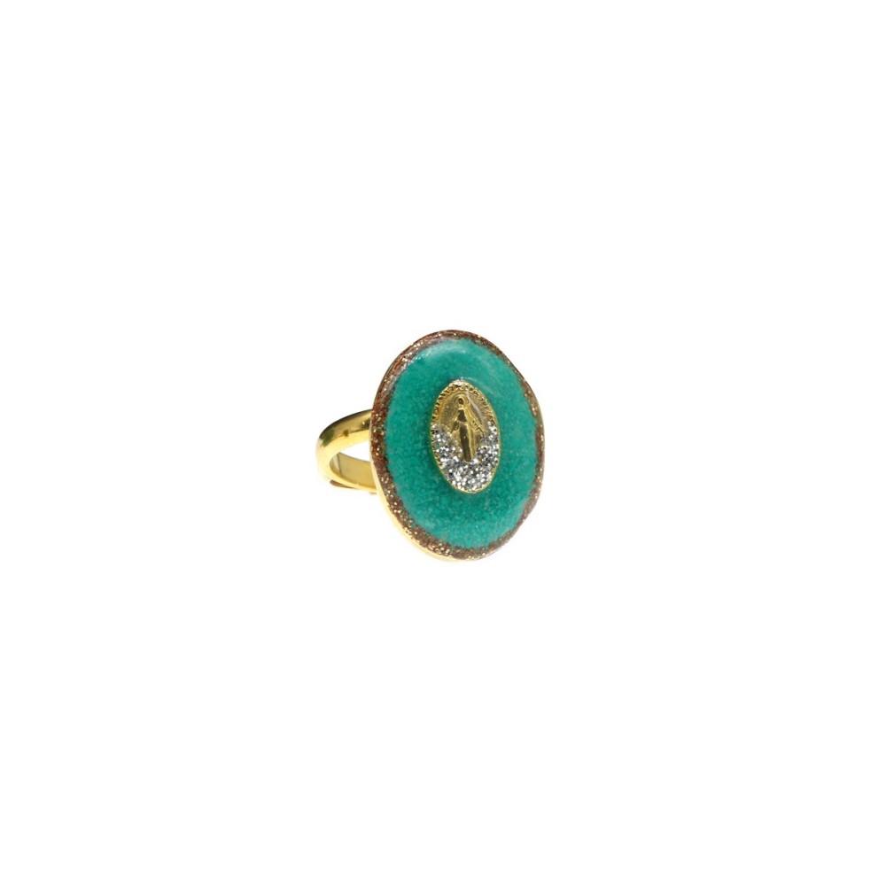 Bague S Madone -Tuquoise-or vanessa simon