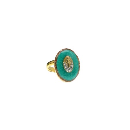 Bague S Madone -Tuquoise-or vanessa simon