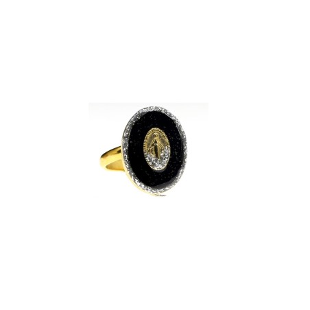 Bague S Madone -Noir-argent
