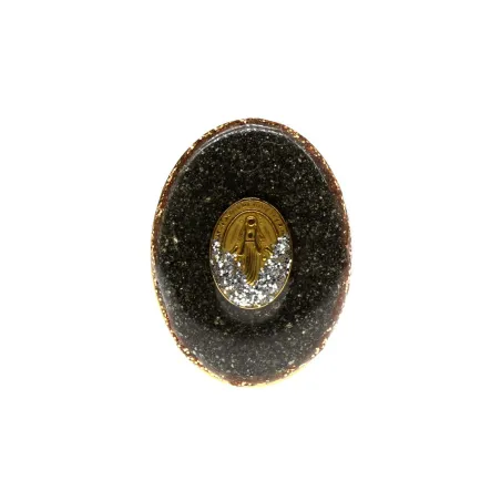Bague Madone L - émaillée Pyrite – Plaqué Or 18K vanessa-simon