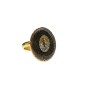 Bague Madone petit modele - émaillée Pyrite – Plaqué Or 18K vanessa-simon