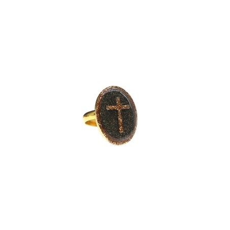 Bague S Croix -Pyrite-or vanessa simon
