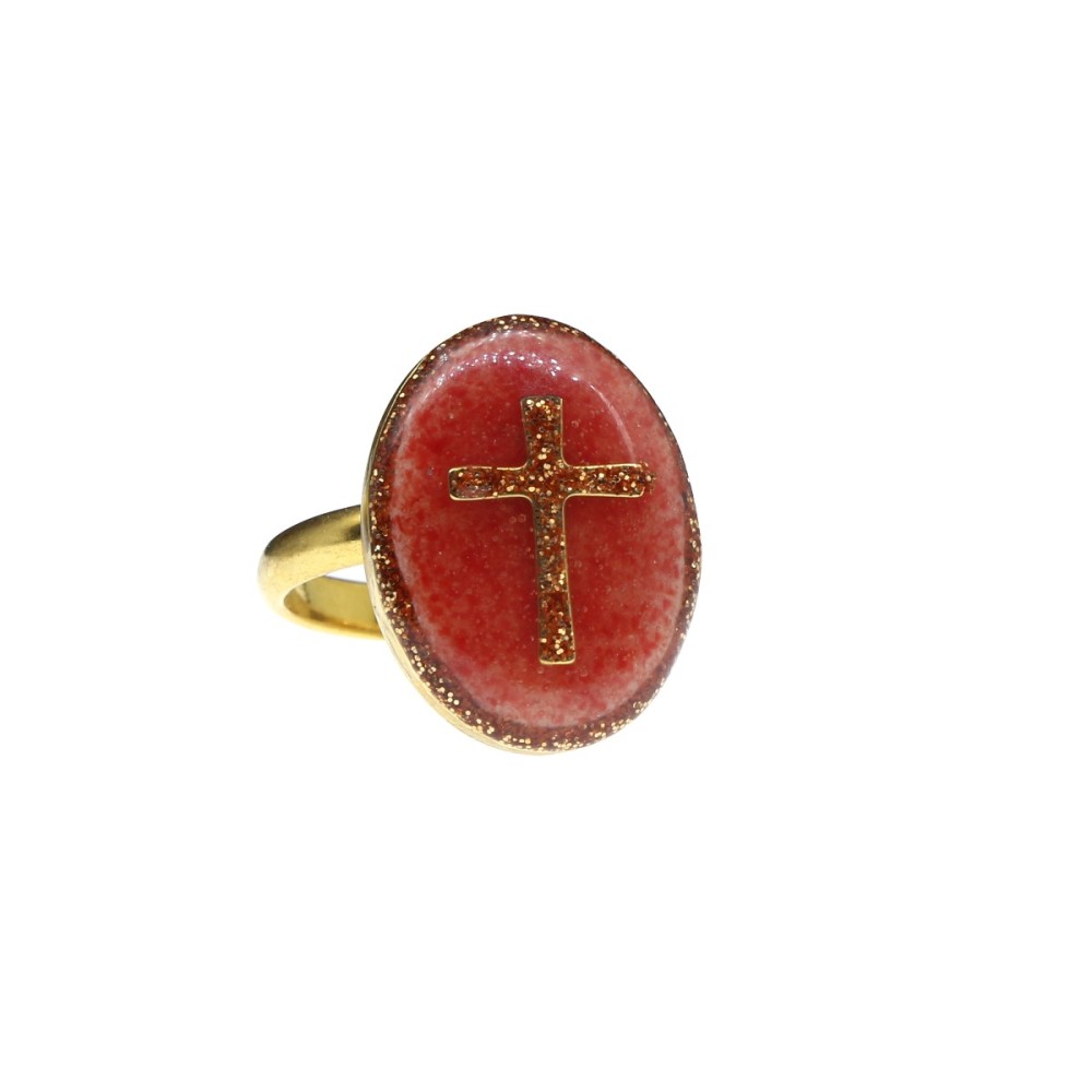 Bague S Croix -Pyrite-or – Plaqué Or 18K vanessa-simon