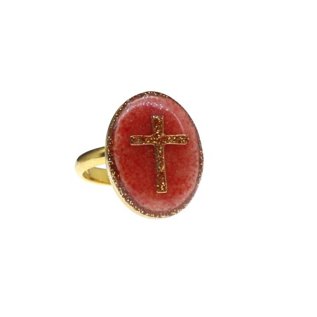 Bague S Croix -Pyrite-or – Plaqué Or 18K vanessa-simon