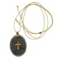 Collier Madone sur émail pyrite – Médaillon Barrette | Vanessa Simon