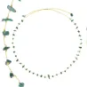 Collier malachite fil or