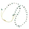 Collier en pierres naturelles Malachite.  Peut se porter en ras de cou ou sautoir selon votre envie  en bracelet 3 tours poignet