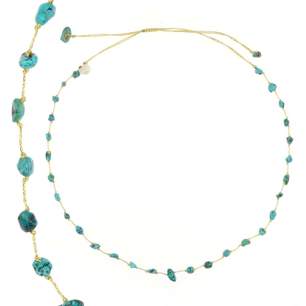 Collier vanessa simon turquoise fil or