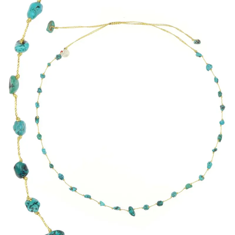 Collier vanessa simon turquoise fil or