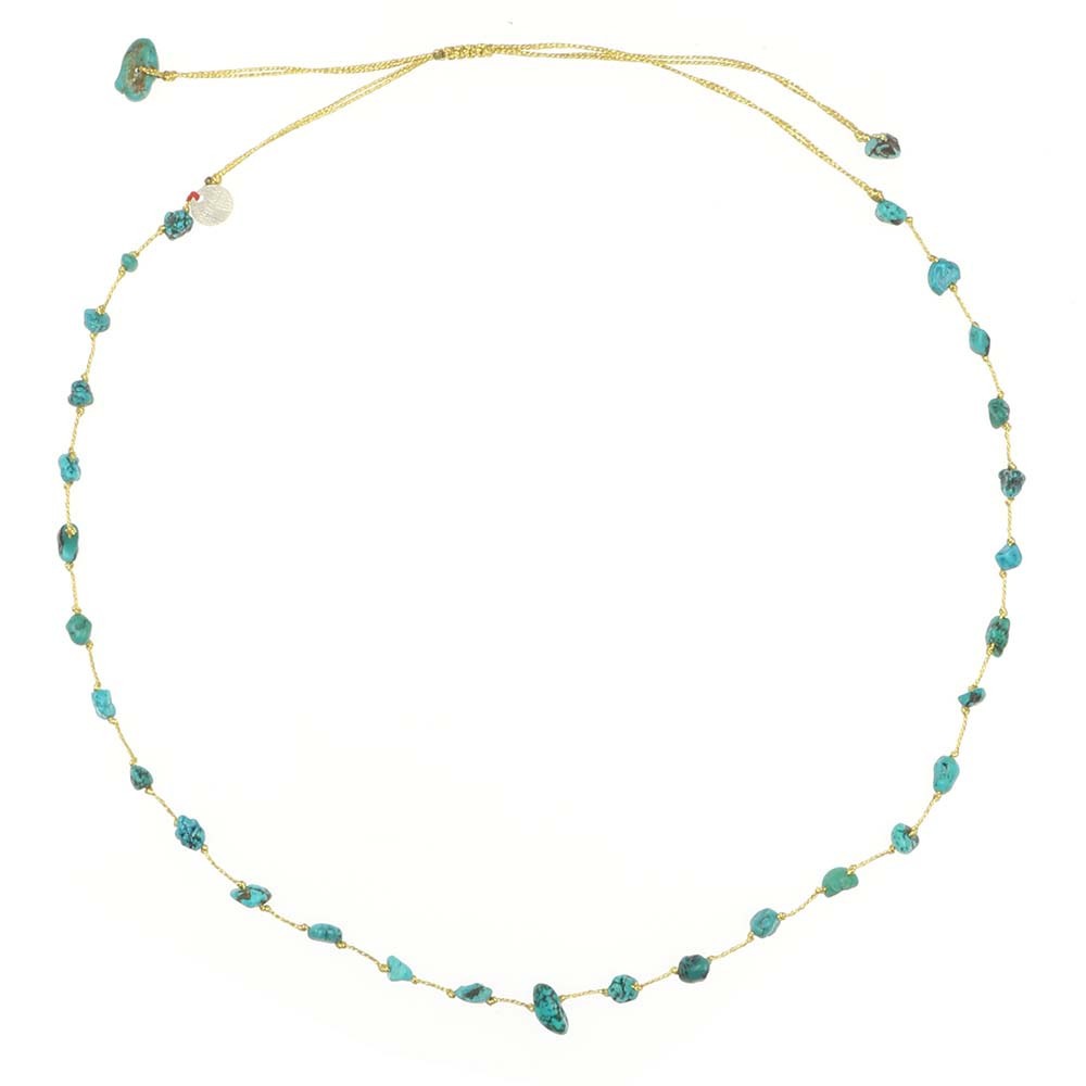 Collier vanessa simon turquoise fil or