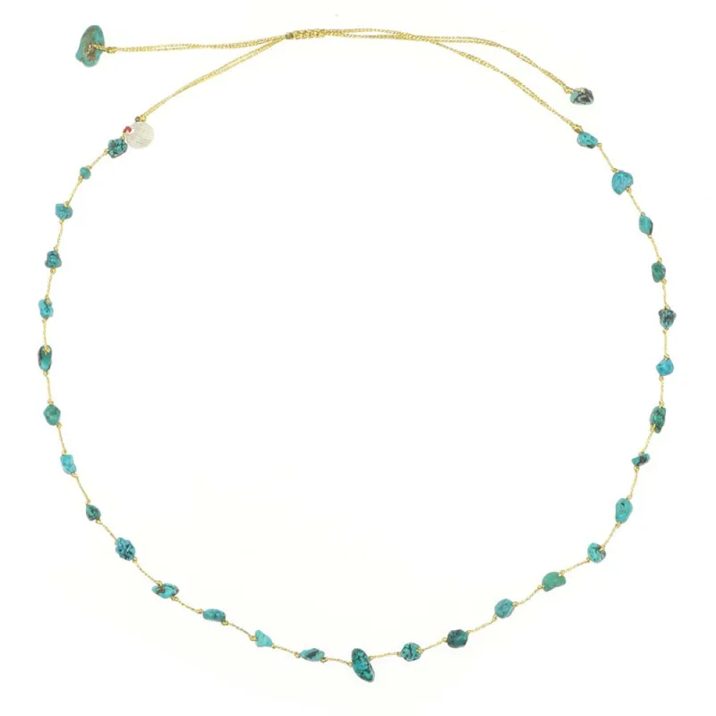 Collier vanessa simon turquoise fil or