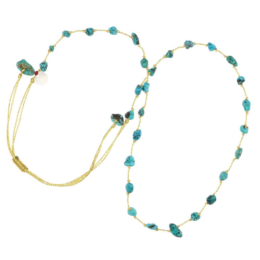 Collier vanessa simon turquoise fil or