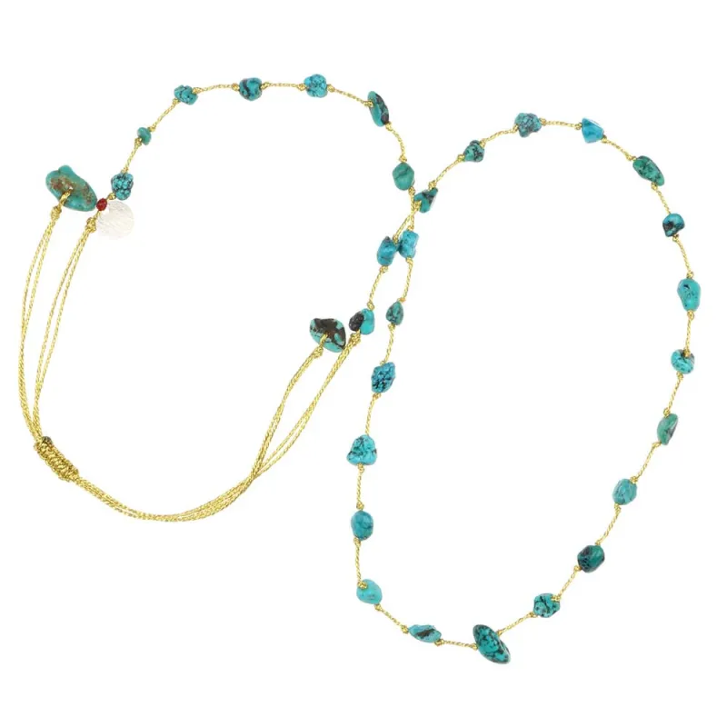 Collier vanessa simon turquoise fil or