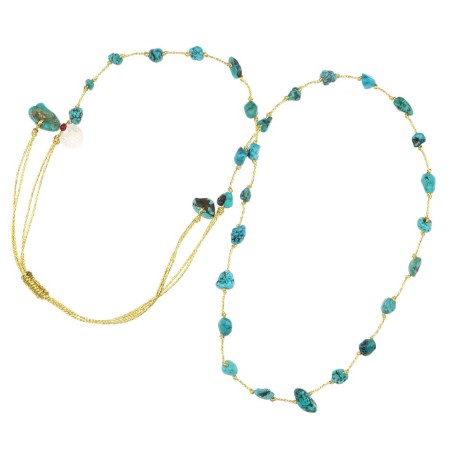 Collier vanessa simon turquoise fil or