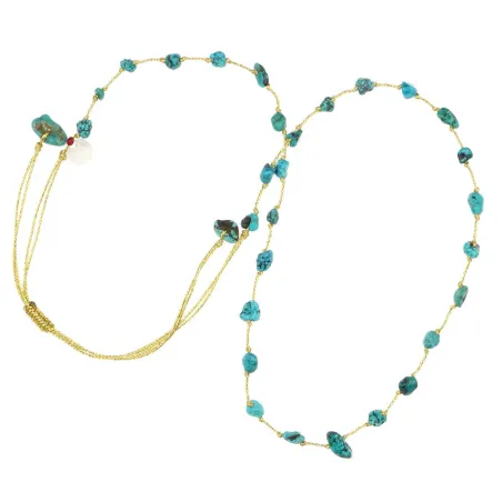 Collier vanessa simon turquoise fil or