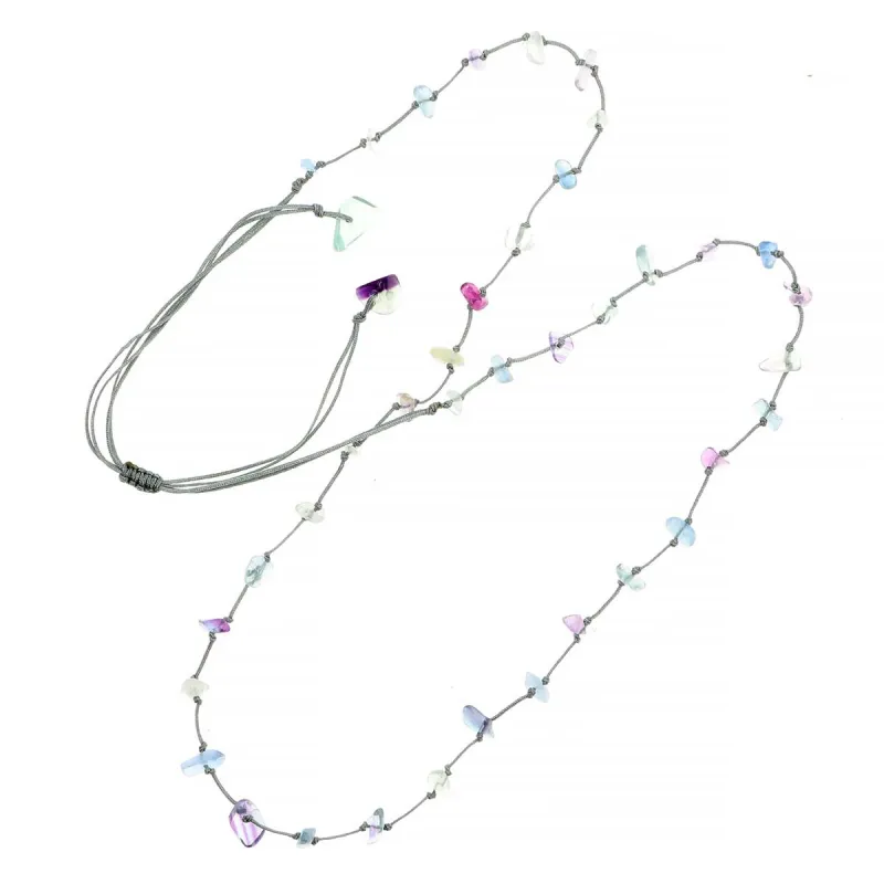 Collier Fluorite fil gris vanessa simon