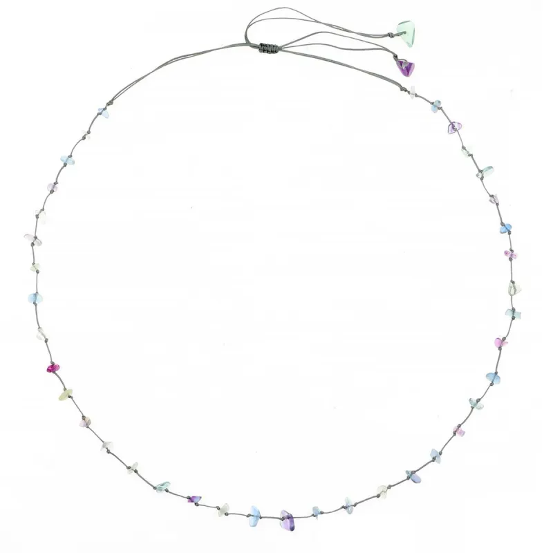 Collier Fluorite fil gris vanessa simon